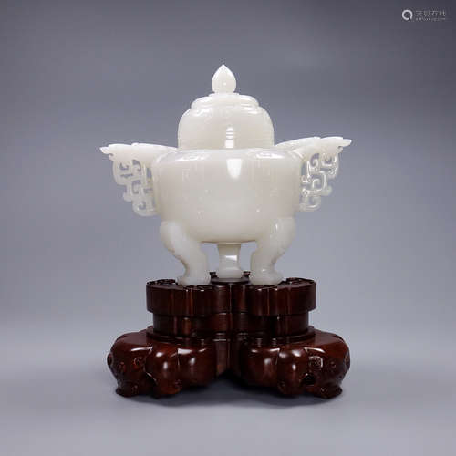 A Hetian Jade Censer With Base