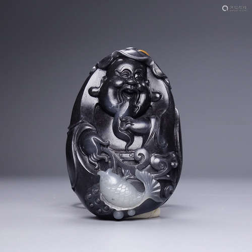 A Hetian Jade Buddha Carved Pendant