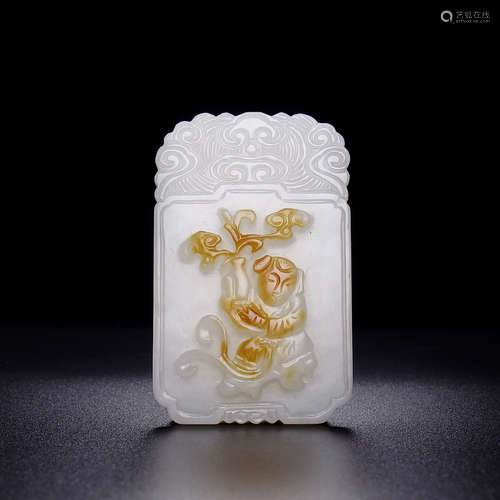 A Hetian Jade Figure Carved Pendant