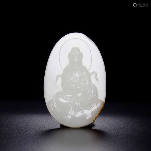 A Hetian Jade Guanyin Carved Pendant