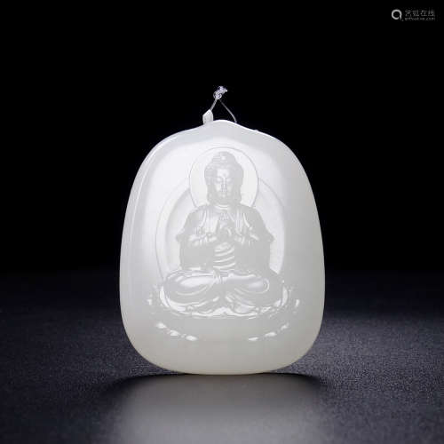 A Hetian Jade Guanyin Carved Pendant