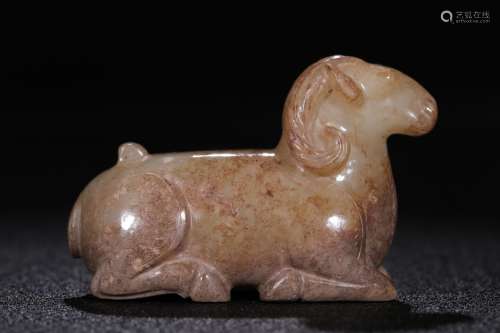 A Hetian Jade Goat Shaped Ornament