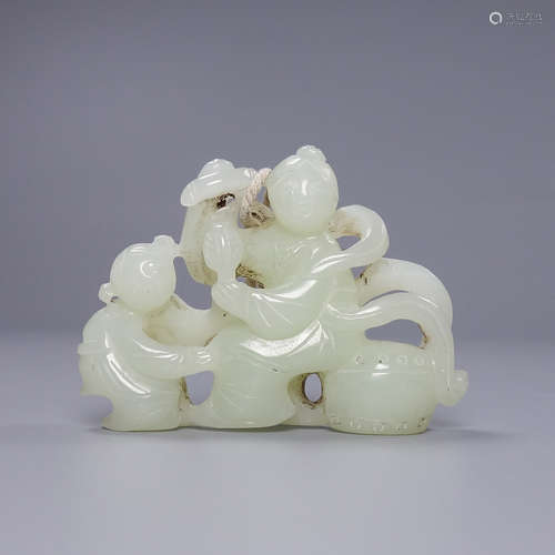 A Hetian Jade Figure-Story Carved Ornament