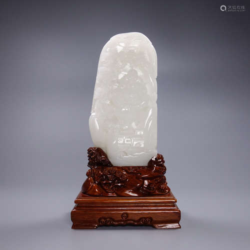 A Hetian Jade Buddha Carved Ornament