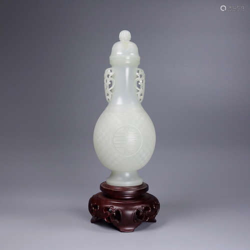 A Hetian Jade Meiping Vase With Base