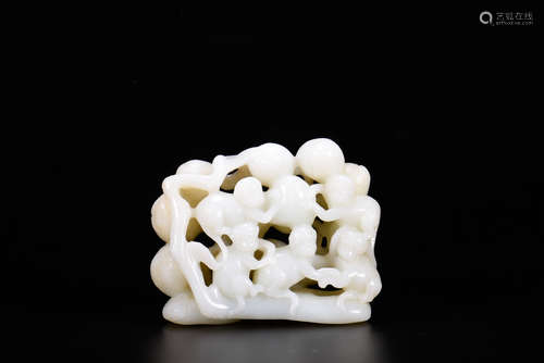 A Hetian Jade Monkey Shaped Ornament