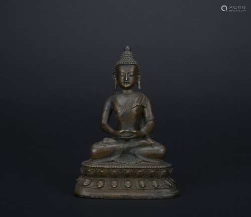 Qing dynasty bronze statue of shakyamuni