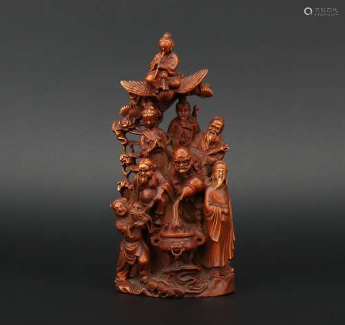 A wood eight Immortals,Qing dynasty