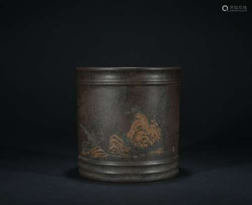 Qing dynasty Zisha brush pot