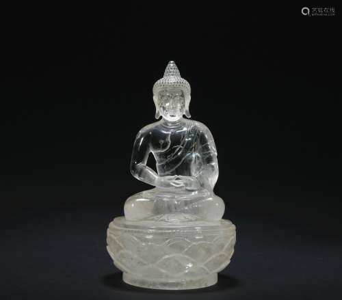 Qing dynasty crystal statue of shakyamuni