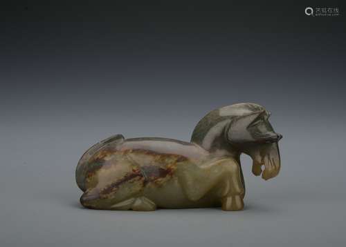 Qing dynasty jade horse ornament