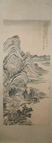 Qing dynasty Zhang zhongcang's landscape painting