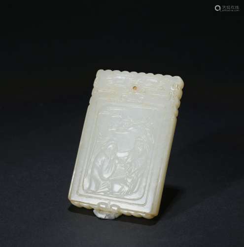 Qing dynasty jade figure card