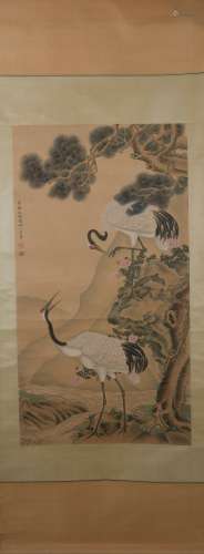 Qing dynasty Shen quan's flower and bird painting