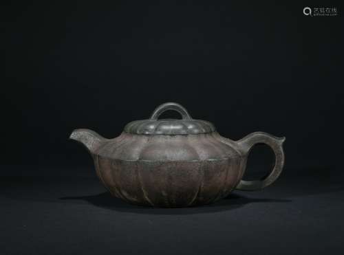 Qing dynasty Pumpkin pattern Zisha teapot