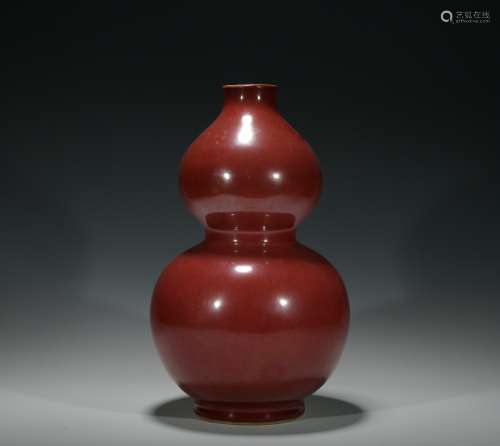 Qing dynasty red glaze calabash