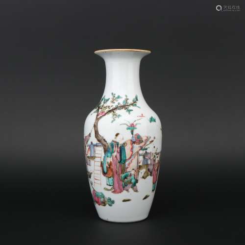 A famille-rose 'figure' vase,Qing dynasty