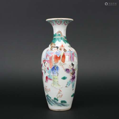A famille-rose 'figure' vase,Qing dynasty