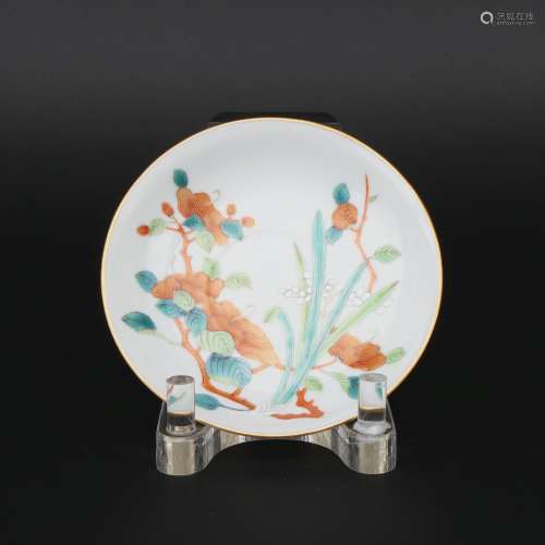 A famille-rose 'floral' plate,Qing dynasty