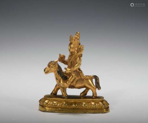 Qing dynasty gilt bronze statue of Palden Lhamo