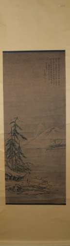 Ming dynasty Lu zhi's landscape painting