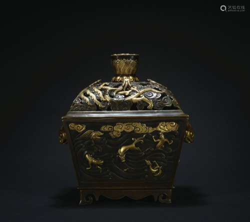 Qing dynasty bronze incense burner
