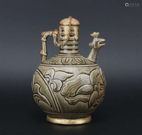 A Yaozhou kiln winepot,Song dynasty