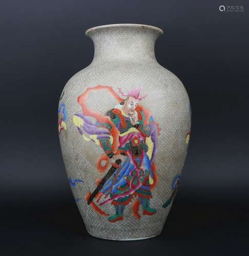 A enamel 'figure' vase,Qing dynasty