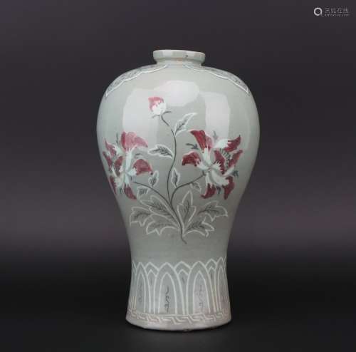 A celadon Meiping,Qing dynasty