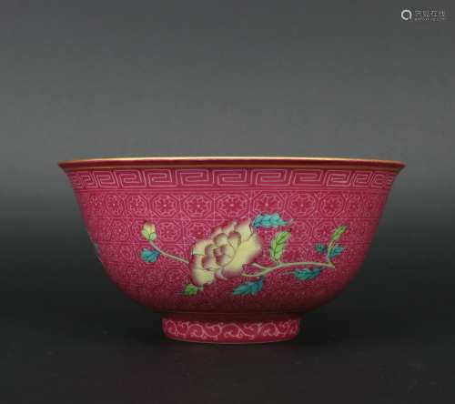 A carmine-glazed bowl,Qing dynasty