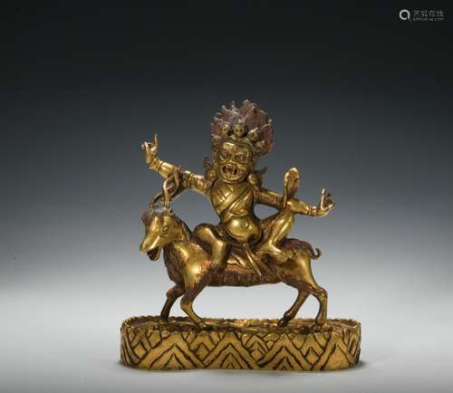 Qing dynasty gilt bronze statue of  Setrap Chen