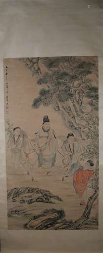 Qing dynasty Luo pin's  figure painting