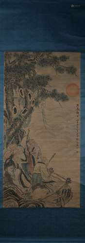 Qing dynasty Liu yanchong's figure painting