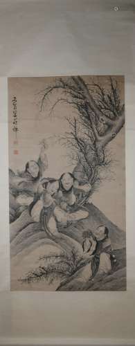 Qing dynasty Zhu chan's figure painting