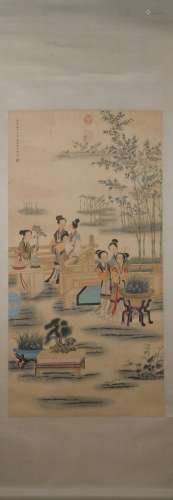Qing dynasty Jin tingbiao's figure painting