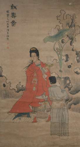 Qing dynasty Ren xiong's figure painting
