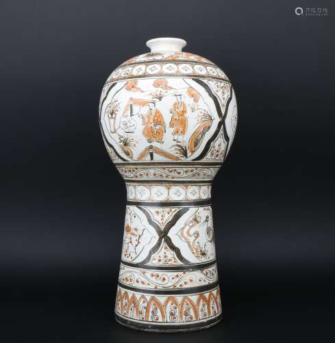 A Cizhou kiln 'figure' vase,Song dynasty