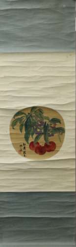 ZHAO ZHIQIAN: INK AND COLOR ON PAPER PAINTING 'FRUITS'