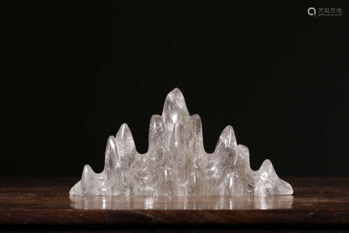 NATURAL CRYSTAL CARVED 'MOUNTAIN SHANZI' BRUSH REST