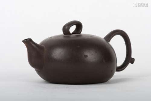 YIXING ZISHA DARK BROWN CLAY TEAPOT