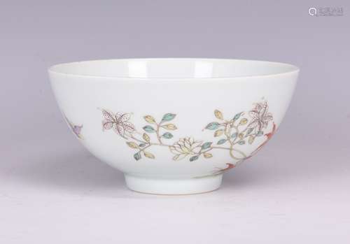 FAMILLE ROSE 'PEONY FLOWERS' BOWL