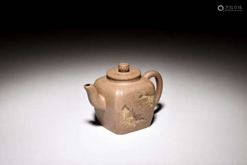 YIXING ZISHA 'LANDSCAPE SCENERY' TEAPOT