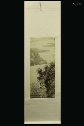 FU BAOSHI: INK ON PAPER PAINTING 'LANDSCAPE SCENERY'