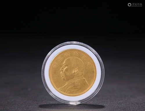 REPUBLIC OF CHINA YEAR THREE ONE DOLLAR GOLD COIN