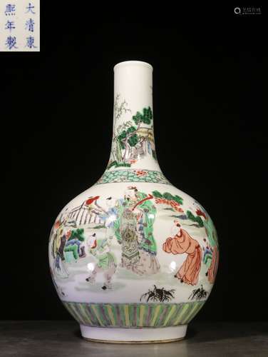 DOUCAI 'FU LU SHOU' GLOBULAR VASE