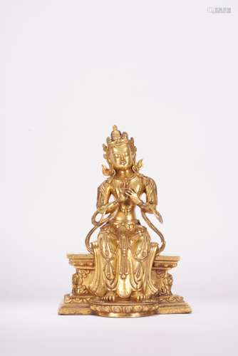 GILT BRONZE CAST 'AMITABHA' SEATED FIGURE