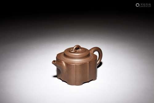 YIXING ZISHA LOBED TEAPOT