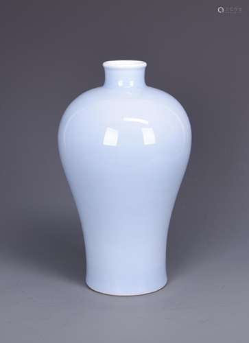 SKY BLUE GLAZE VASE, MEIPING