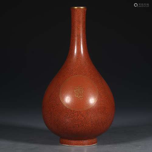 COPPER RED GLAZED 'RUYI CLOUD' VASE