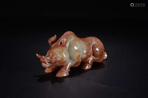 ARCHAIC JADE CARVED 'BOAR' FIGURE